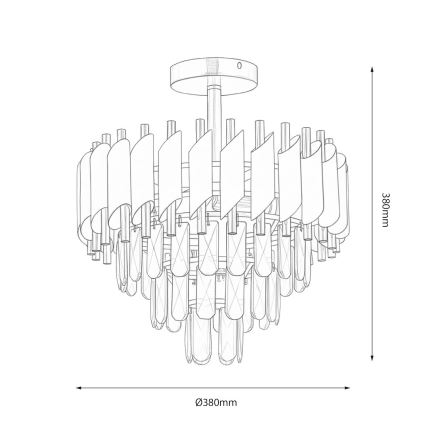 Накладна люстра CRISTAL 5xE14/10W/230V чорна/золота