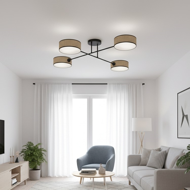 Накладна люстра MAGA 4xE14/10W/230V бежева