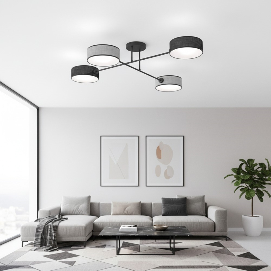 Накладна люстра MAGA 4xE14/10W/230V чорна/сіра