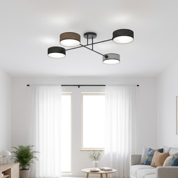 Накладна люстра MAGA 4xE14/10W/230V чорна/коричнева/сіра