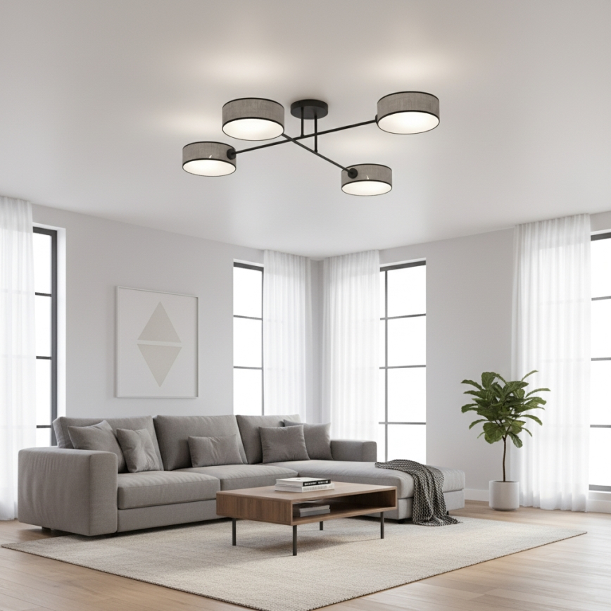 Накладна люстра MAGA 4xE14/10W/230V сіра