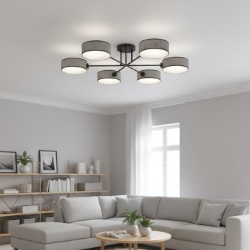 Накладна люстра MAGA 6xE14/10W/230V сіра