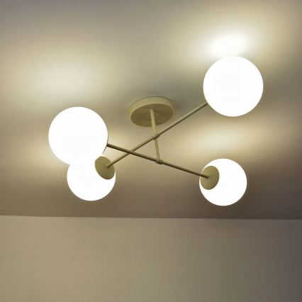 Накладна люстра MOON 4xE27/15W/230V кремова