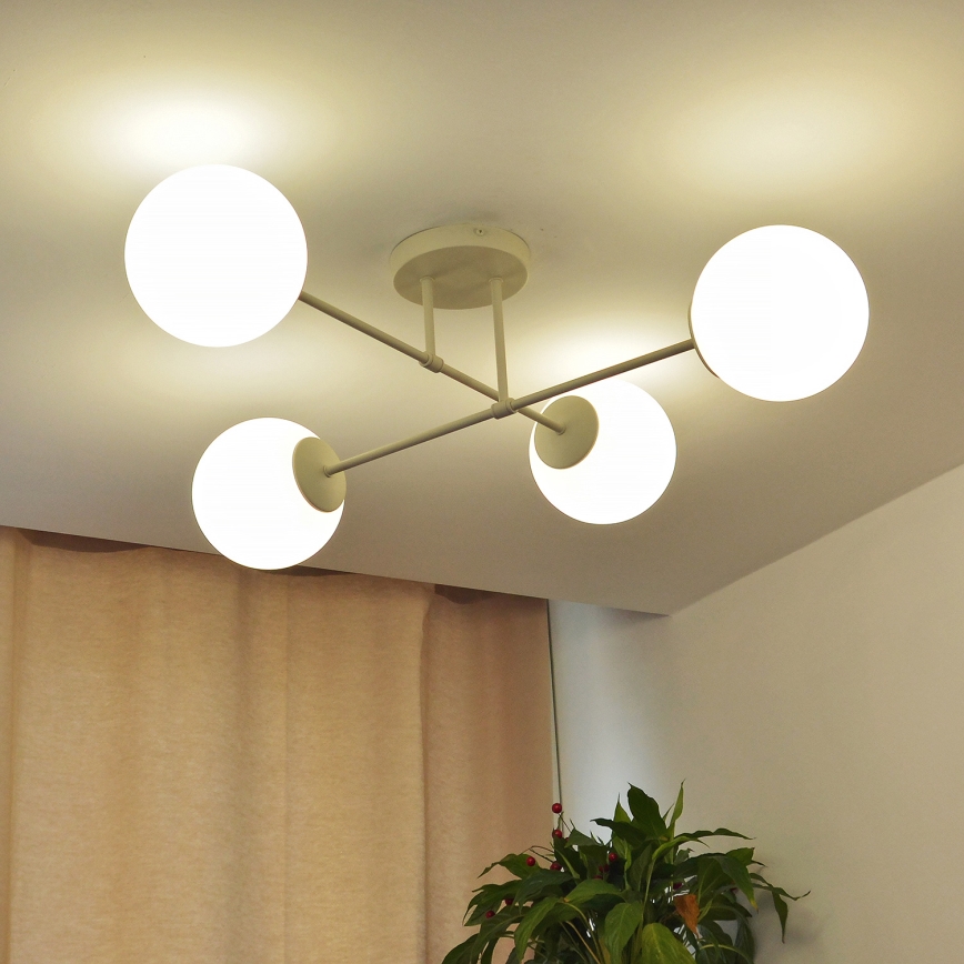 Накладна люстра MOON 4xE27/15W/230V кремова