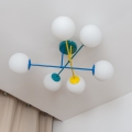 Накладна люстра MOON 6xE27/15W/230V бірюзова/жовта/синя