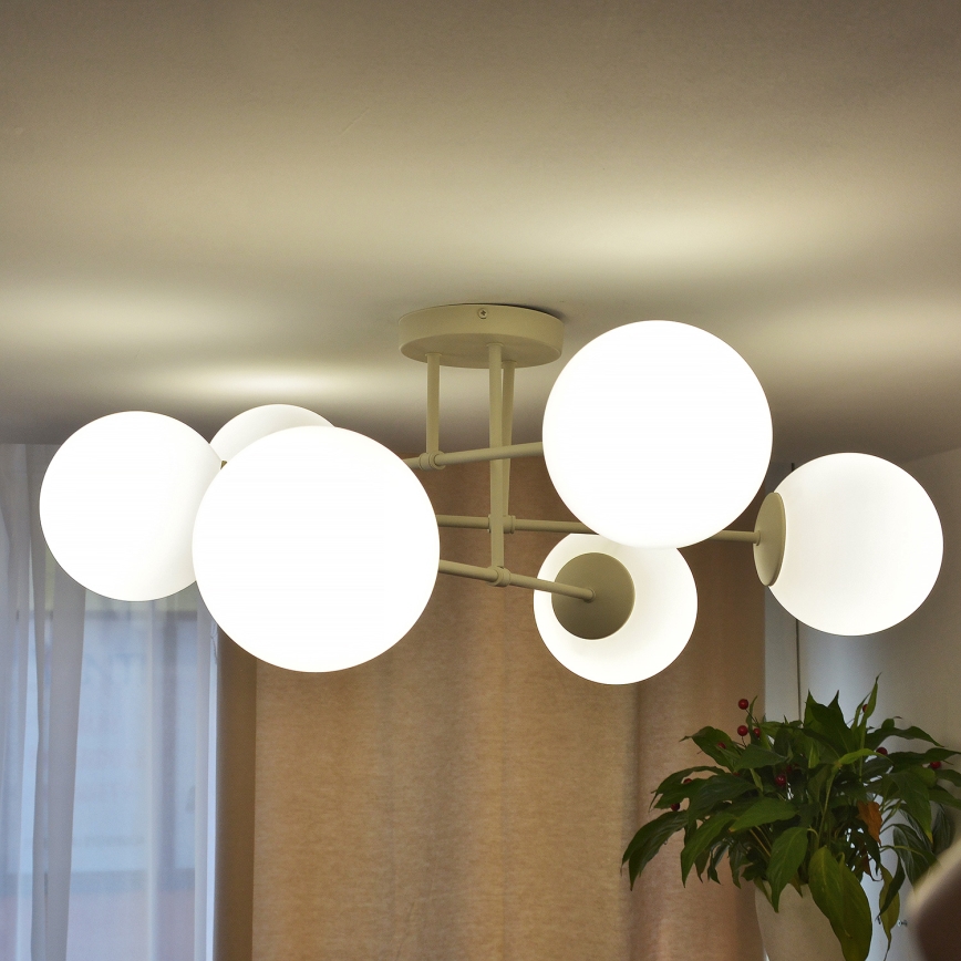 Накладна люстра MOON 6xE27/15W/230V кремова