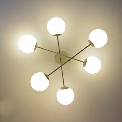 Накладна люстра MOON 6xE27/15W/230V кремова
