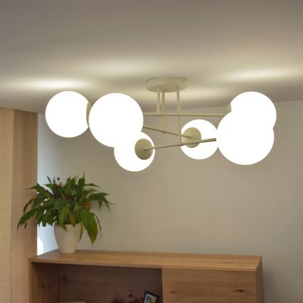 Накладна люстра MOON 6xE27/15W/230V кремова