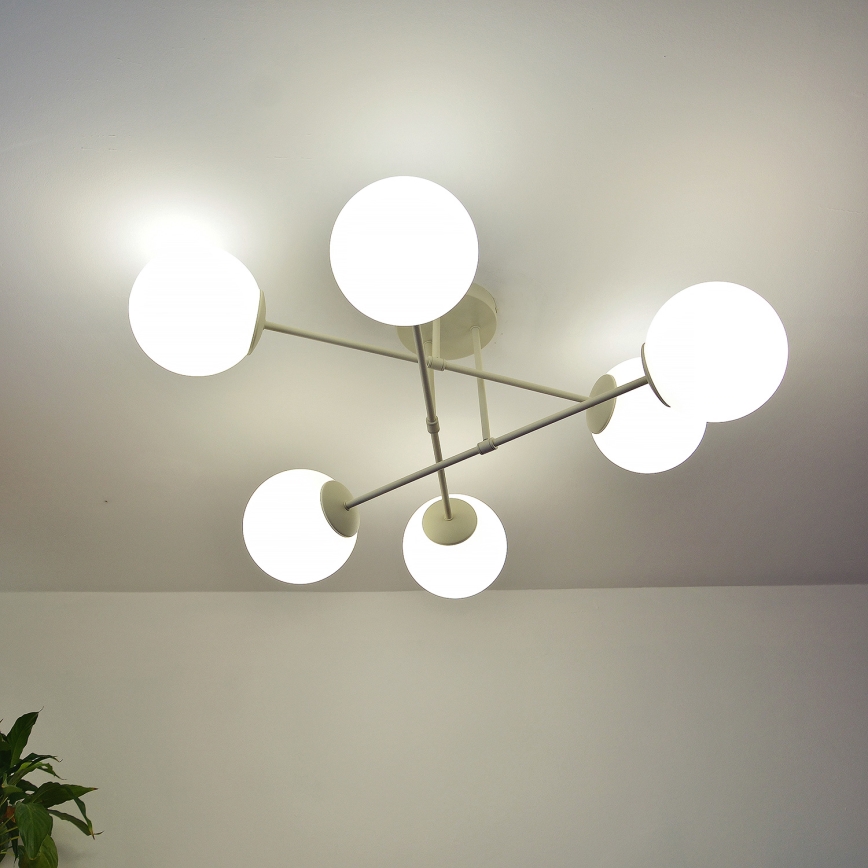 Накладна люстра MOON 6xE27/15W/230V кремова