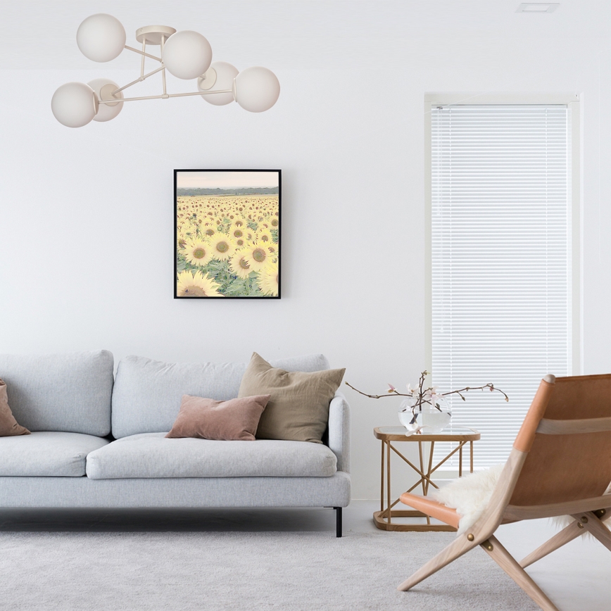 Накладна люстра MOON 6xE27/15W/230V кремова