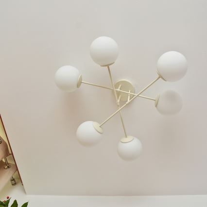 Накладна люстра MOON 6xE27/15W/230V кремова