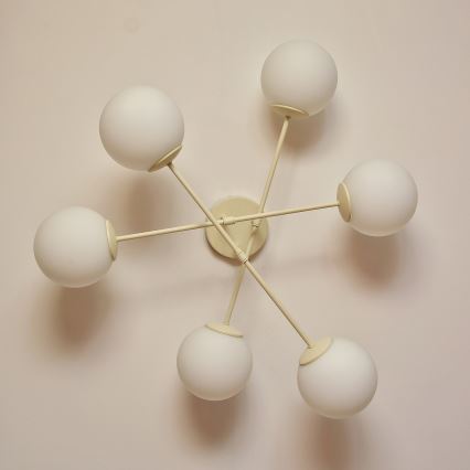 Накладна люстра MOON 6xE27/15W/230V кремова