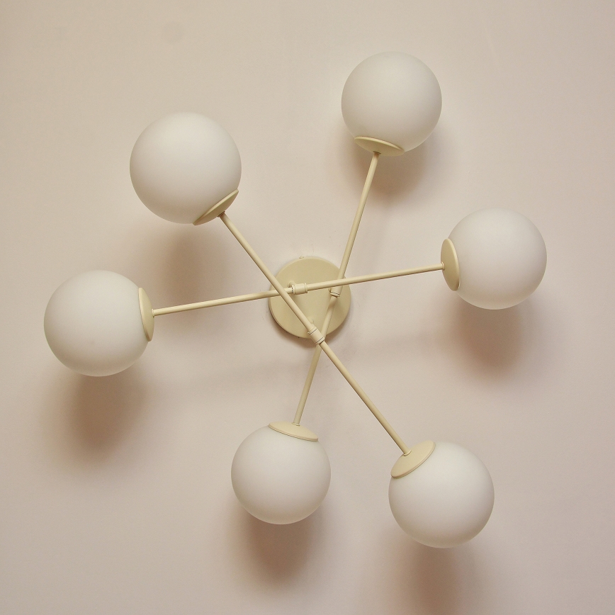 Накладна люстра MOON 6xE27/15W/230V кремова