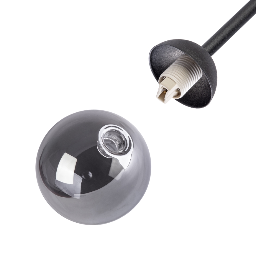 Накладна люстра OBSIDIAN 6xG9/10W/230V чорна/димчасто-сіра