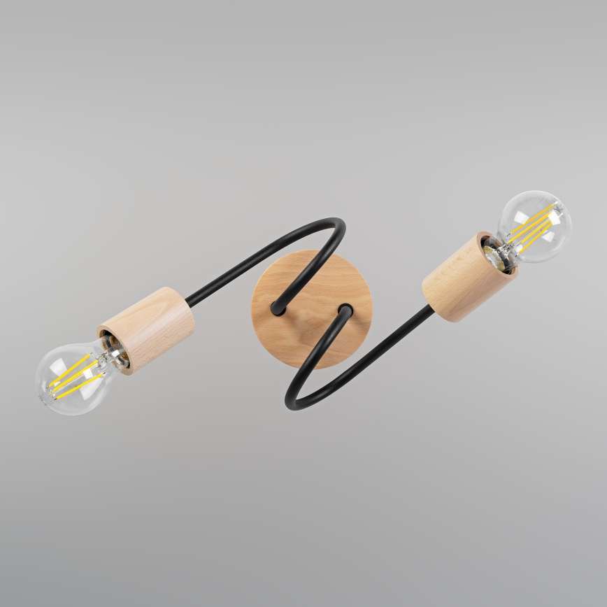Накладна люстра OXFORD 2xE27/15W/230V сосна/чорна