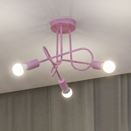 Накладна люстра OXFORD 3xE27/15W/230V рожева