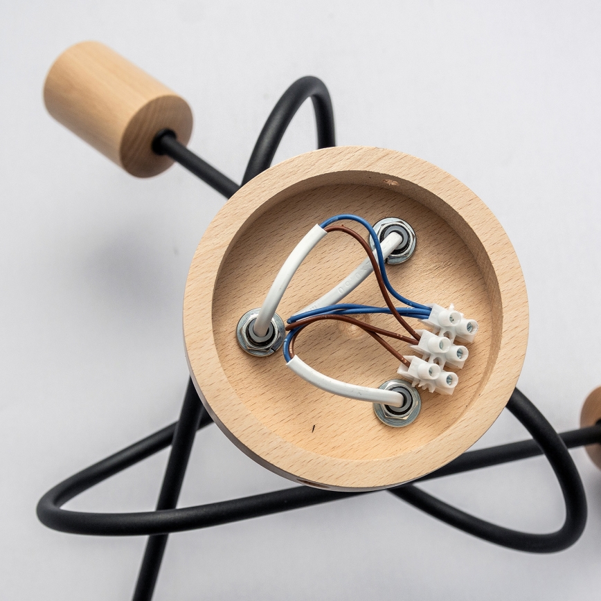 Накладна люстра OXFORD 3xE27/15W/230V сосна/чорна