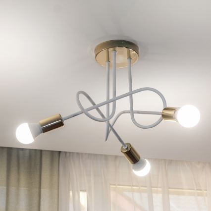 Накладна люстра OXFORD 3xE27/15W/230V, золота/біла
