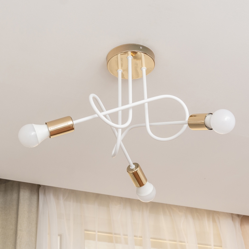Накладна люстра OXFORD 3xE27/15W/230V, золота/біла
