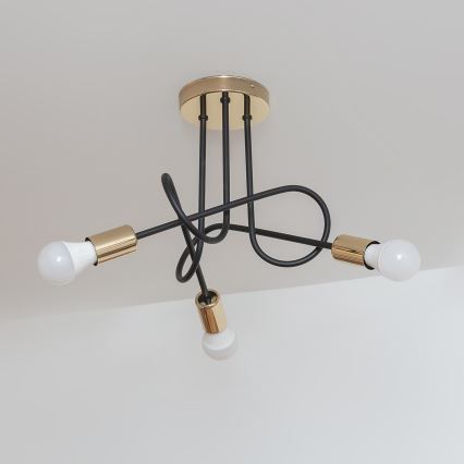 Накладна люстра OXFORD 3xE27/15W/230V золота/чорна