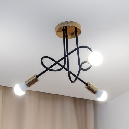 Накладна люстра OXFORD 3xE27/15W/230V золота/чорна