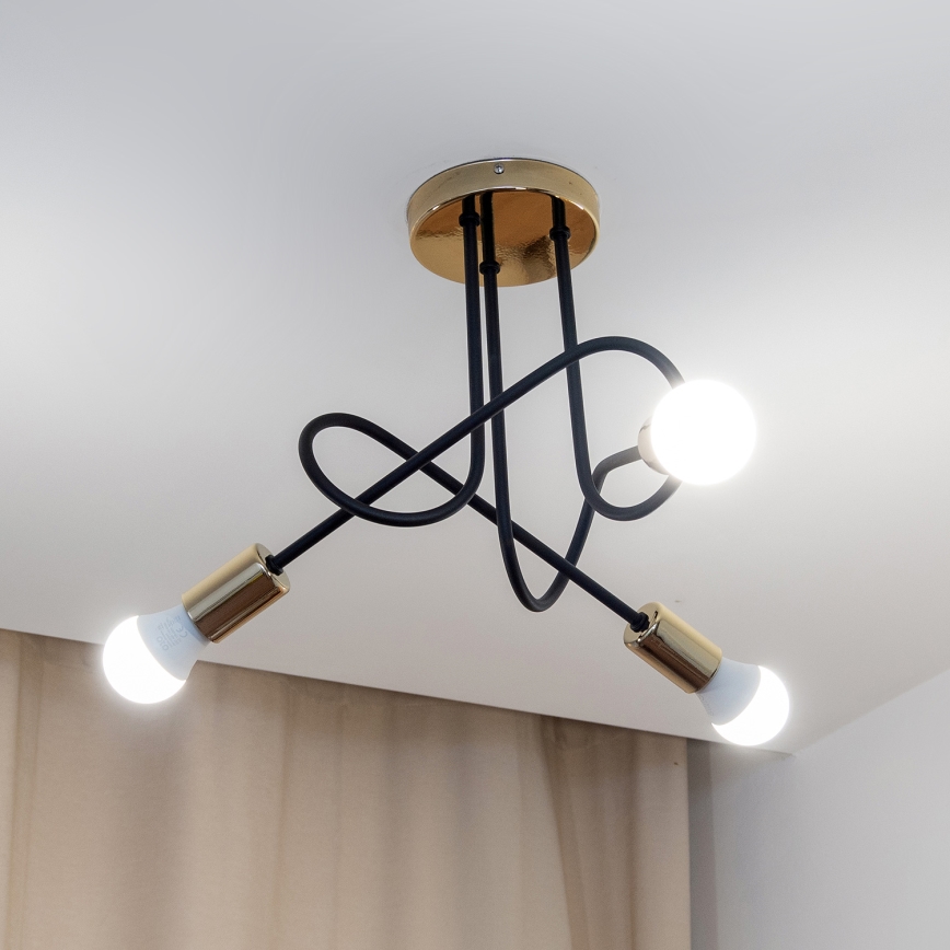 Накладна люстра OXFORD 3xE27/15W/230V золота/чорна