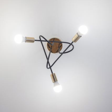 Накладна люстра OXFORD 3xE27/15W/230V золота/чорна