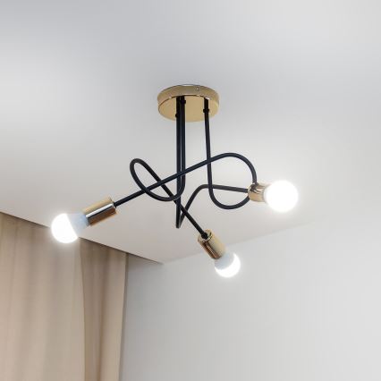 Накладна люстра OXFORD 3xE27/15W/230V золота/чорна