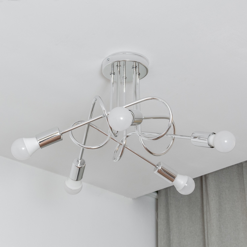 Накладна люстра OXFORD 5xE27/15W/230V, глянсовий хром