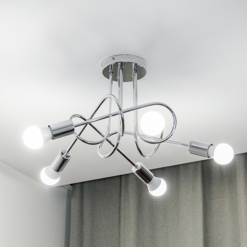 Накладна люстра OXFORD 5xE27/15W/230V, глянсовий хром