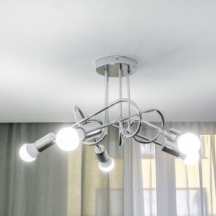 Накладна люстра OXFORD 5xE27/15W/230V, глянсовий хром