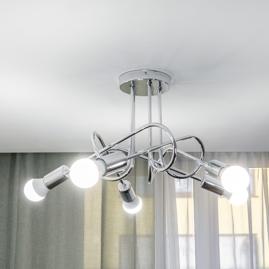 Накладна люстра OXFORD 5xE27/15W/230V, глянсовий хром