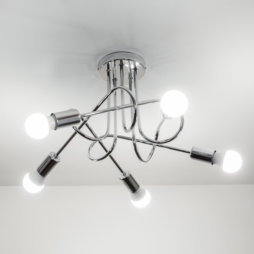 Накладна люстра OXFORD 5xE27/15W/230V, глянсовий хром