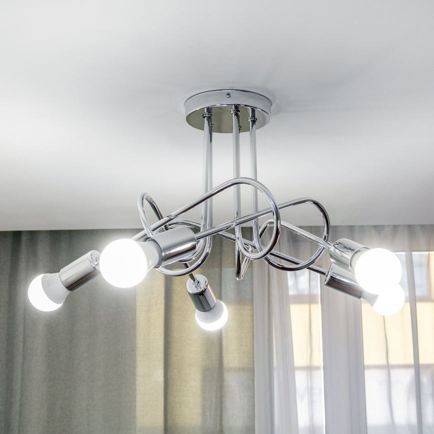 Накладна люстра OXFORD 5xE27/15W/230V, глянсовий хром