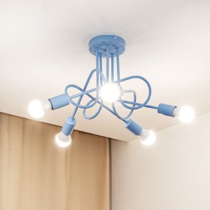 Накладна люстра OXFORD 5xE27/15W/230V синя