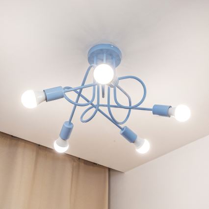 Накладна люстра OXFORD 5xE27/15W/230V синя