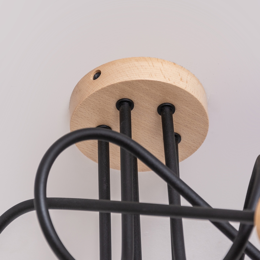 Накладна люстра OXFORD 5xE27/15W/230V сосна/чорна