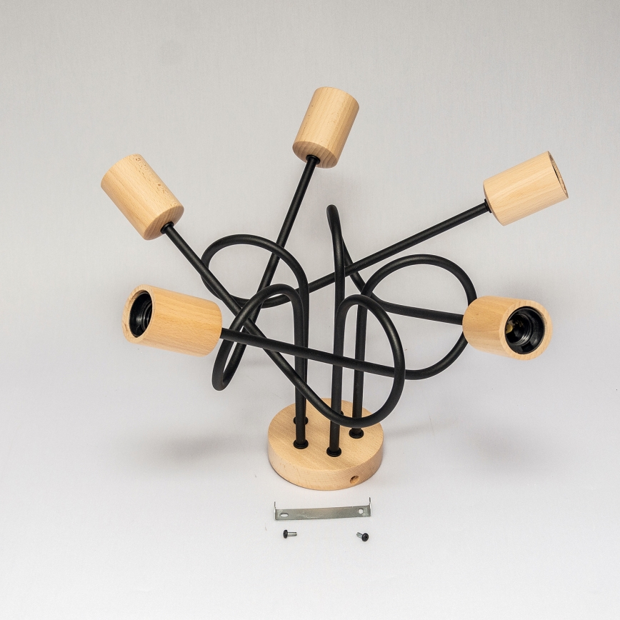 Накладна люстра OXFORD 5xE27/15W/230V сосна/чорна