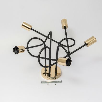 Накладна люстра OXFORD 5xE27/15W/230V золота/чорна