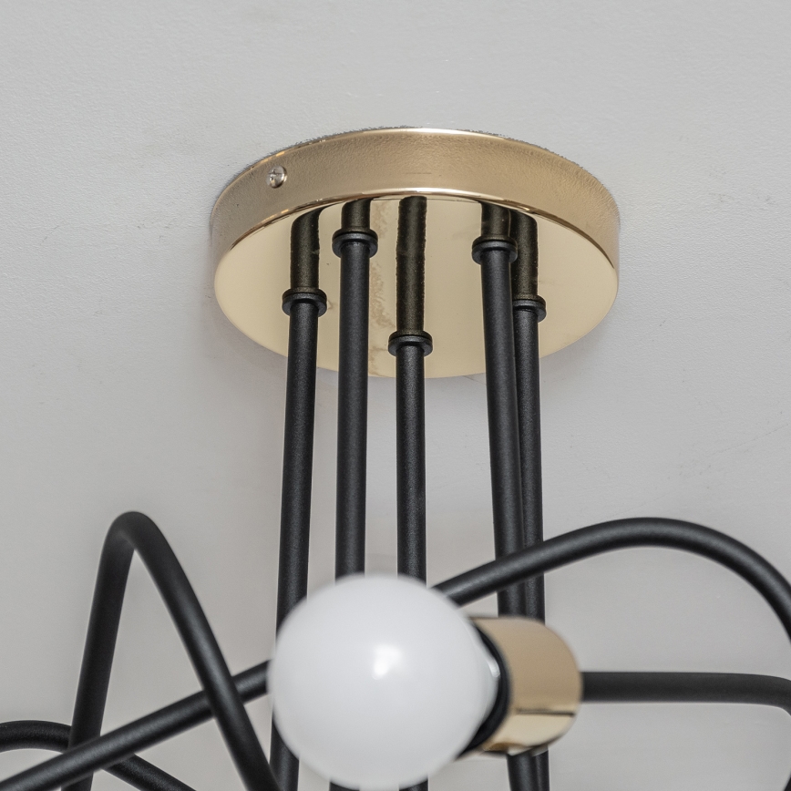 Накладна люстра OXFORD 5xE27/15W/230V золота/чорна