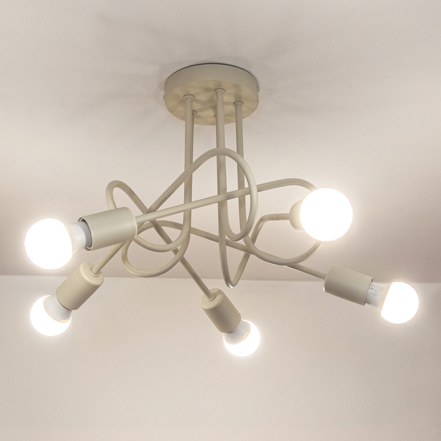 Накладна люстра OXFORD 5xE27/15W/230V кремова
