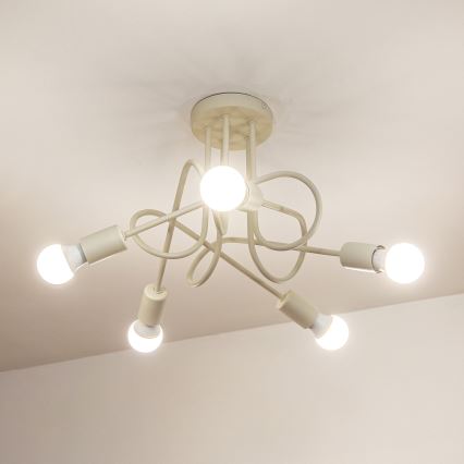 Накладна люстра OXFORD 5xE27/15W/230V кремова