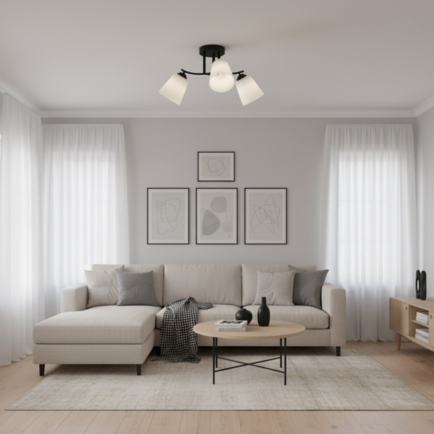 Накладна люстра PAFOS 3xE27/15W/230V чорна