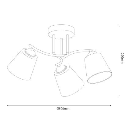 Накладна люстра PAFOS 3xE27/15W/230V чорна