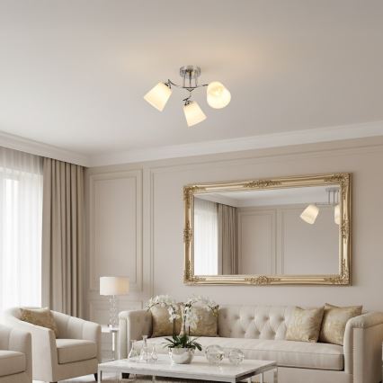 Накладна люстра PAFOS 3xE27/15W/230V глянцевий хром