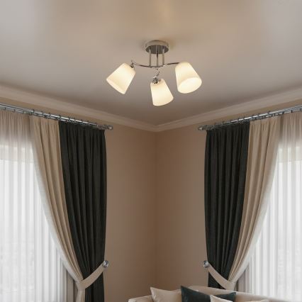 Накладна люстра PAFOS 3xE27/15W/230V глянцевий хром