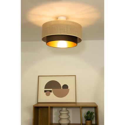 Накладна люстра SARTA 1xE27/60W/230V, діаметр 45 см, коричнева/джут