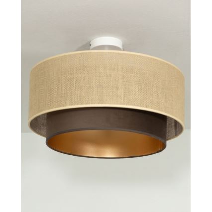 Накладна люстра SARTA 1xE27/60W/230V, діаметр 45 см, коричнева/джут