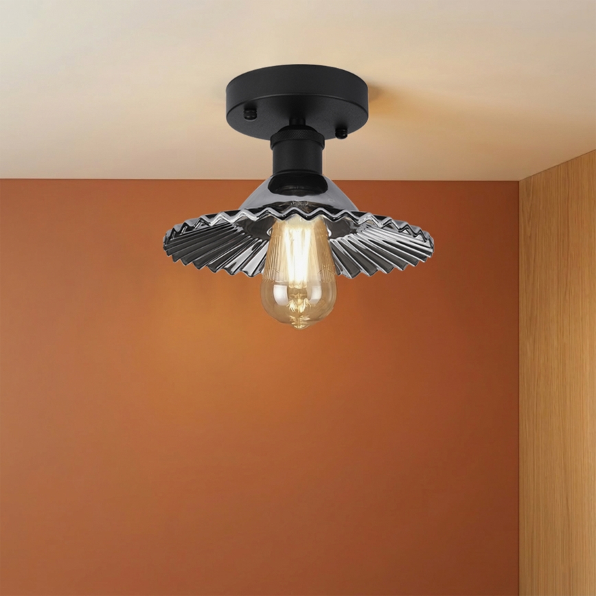 Накладна люстра TRISH 1xE27/15W/230V чорна/димчасто-чорна