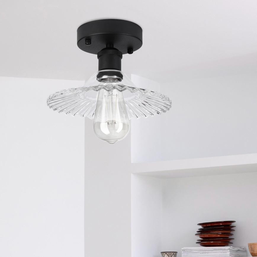 Накладна люстра TRISH 1xE27/15W/230V чорна/прозора